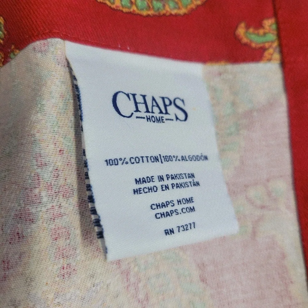 CHAPS Ralph Lauren Juliette Red Gold Paisley Window Valance 78x17.5